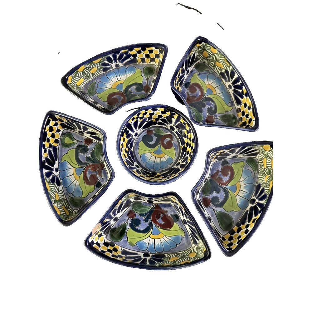 Hand-Painted Talavera Dinnerware Set – 5 bowls  (6") & 1 Bowls (4")